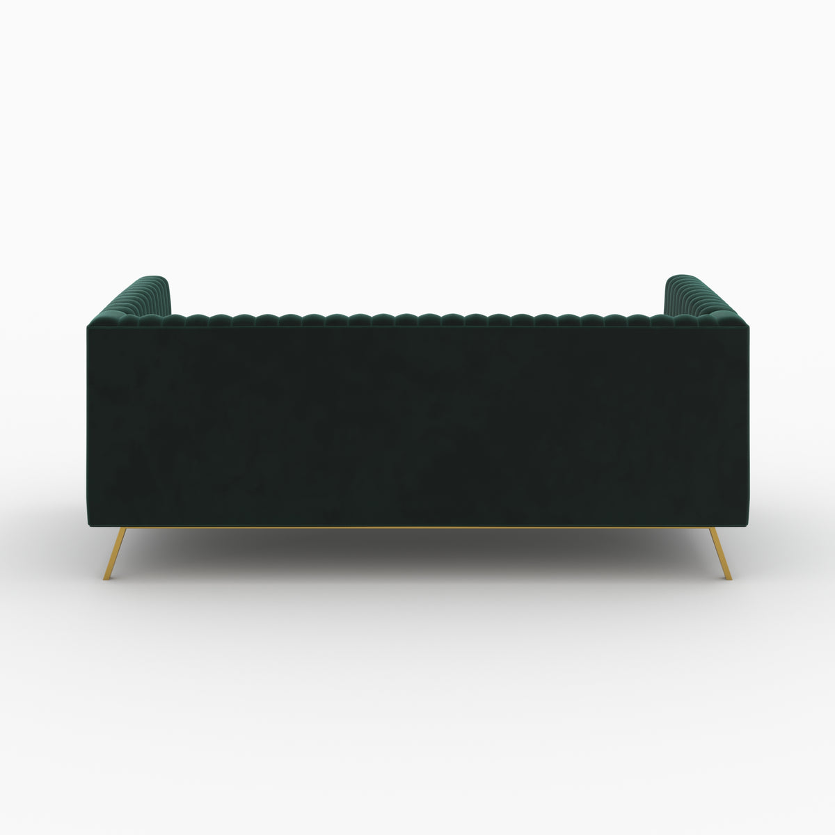 duo canape velours vert pieds dores gatsby