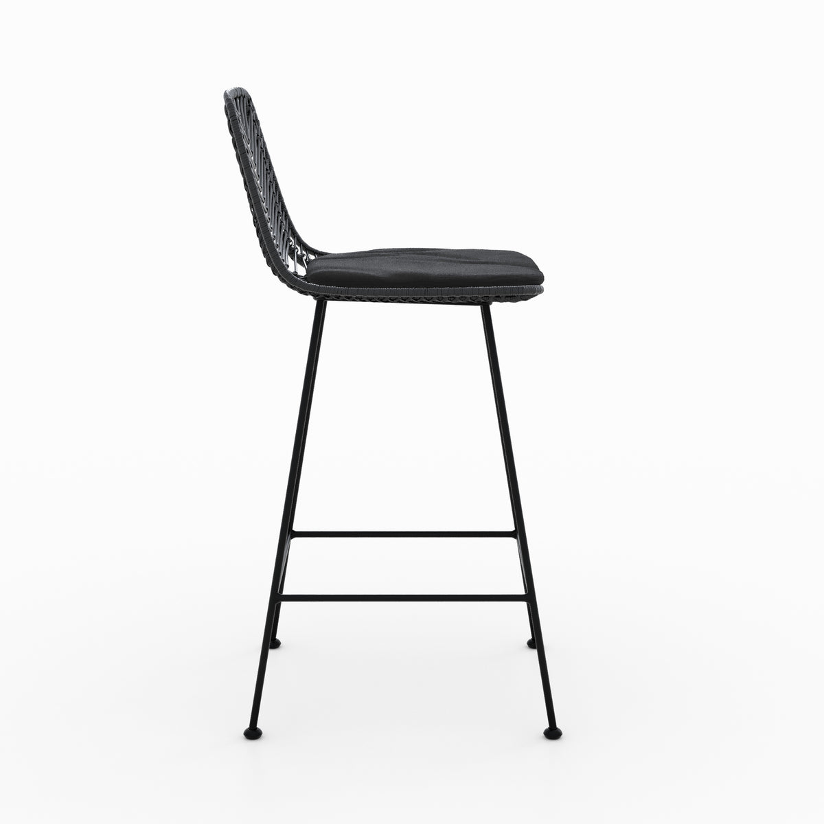 Duo chaises hautes noires tamara rotin 66cm