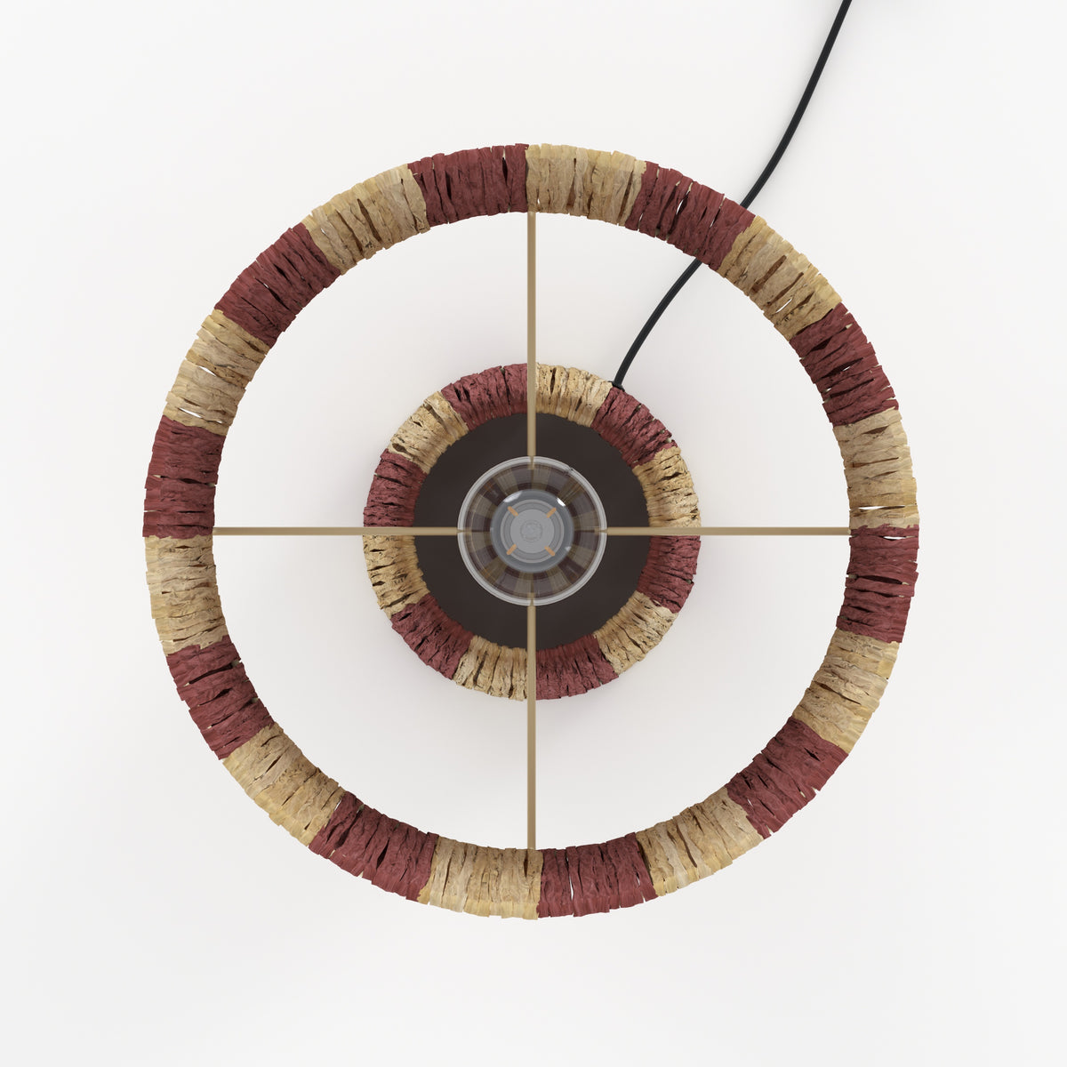 eclairage boheme lampe solea terracotta rayee palmier bordeaux