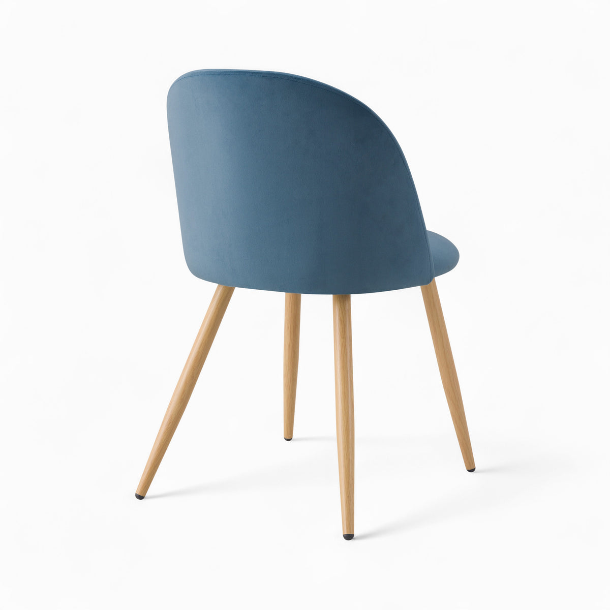ensemble 4 chaises cozy en velours bleu fonce bleu