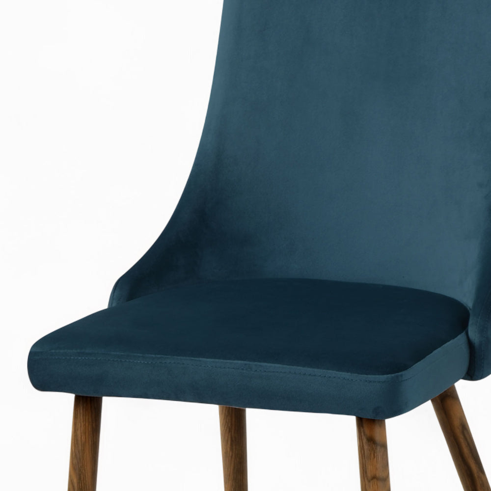 ensemble 4 chaises vinni bleu rose dossier haut velours rendez vous deco