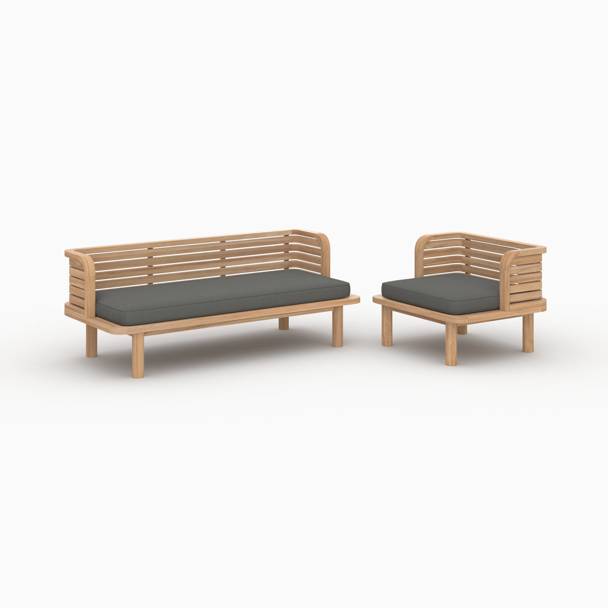 Ensemble canapé fauteuil de jardin Kilka 3 places