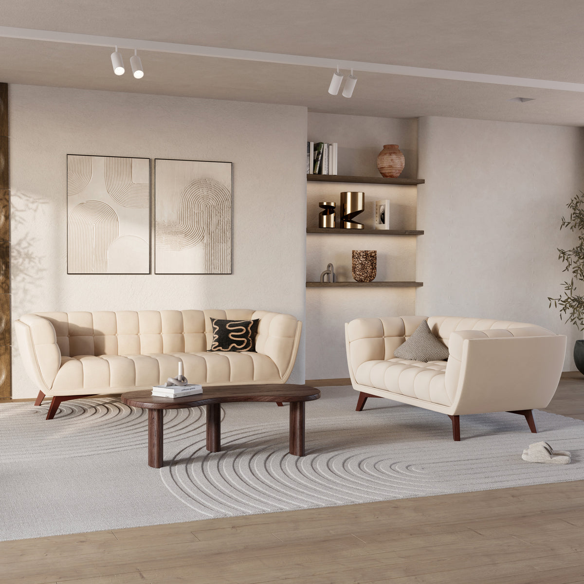 ensemble canape fauteuil mona beige