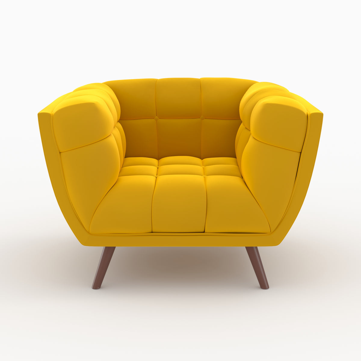 set divano poltrona Mona in velluto giallo