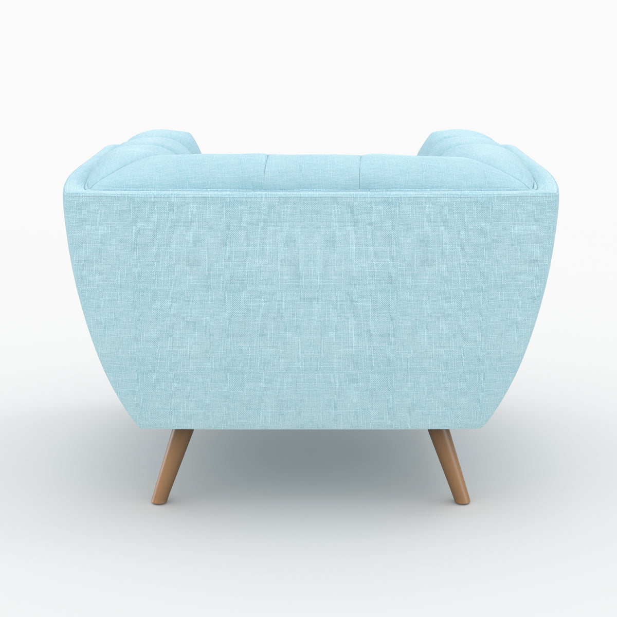 ensemble canape fautueil carmen en tissu bleu clair pieds bois 4 places