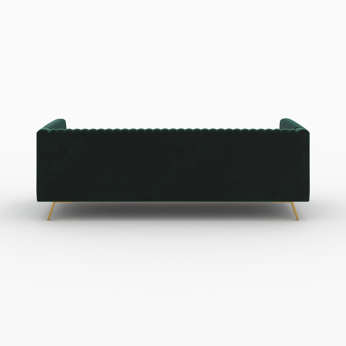 ensemble canape gatsby velours vert fonce pieds dores