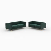 ensemble canape gatsby velours vert pieds dores
