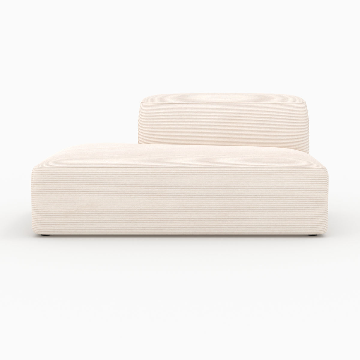 Ensemble Mina canapé 4 places blanc velours côtelé avec 2 poufs