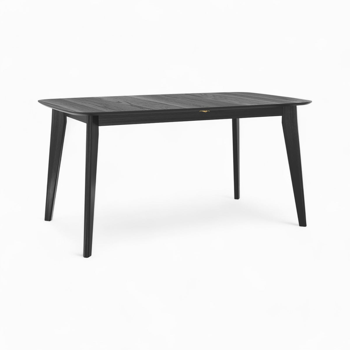 set tavolo e sedie Oman in velluto e legno nero per 4 persone