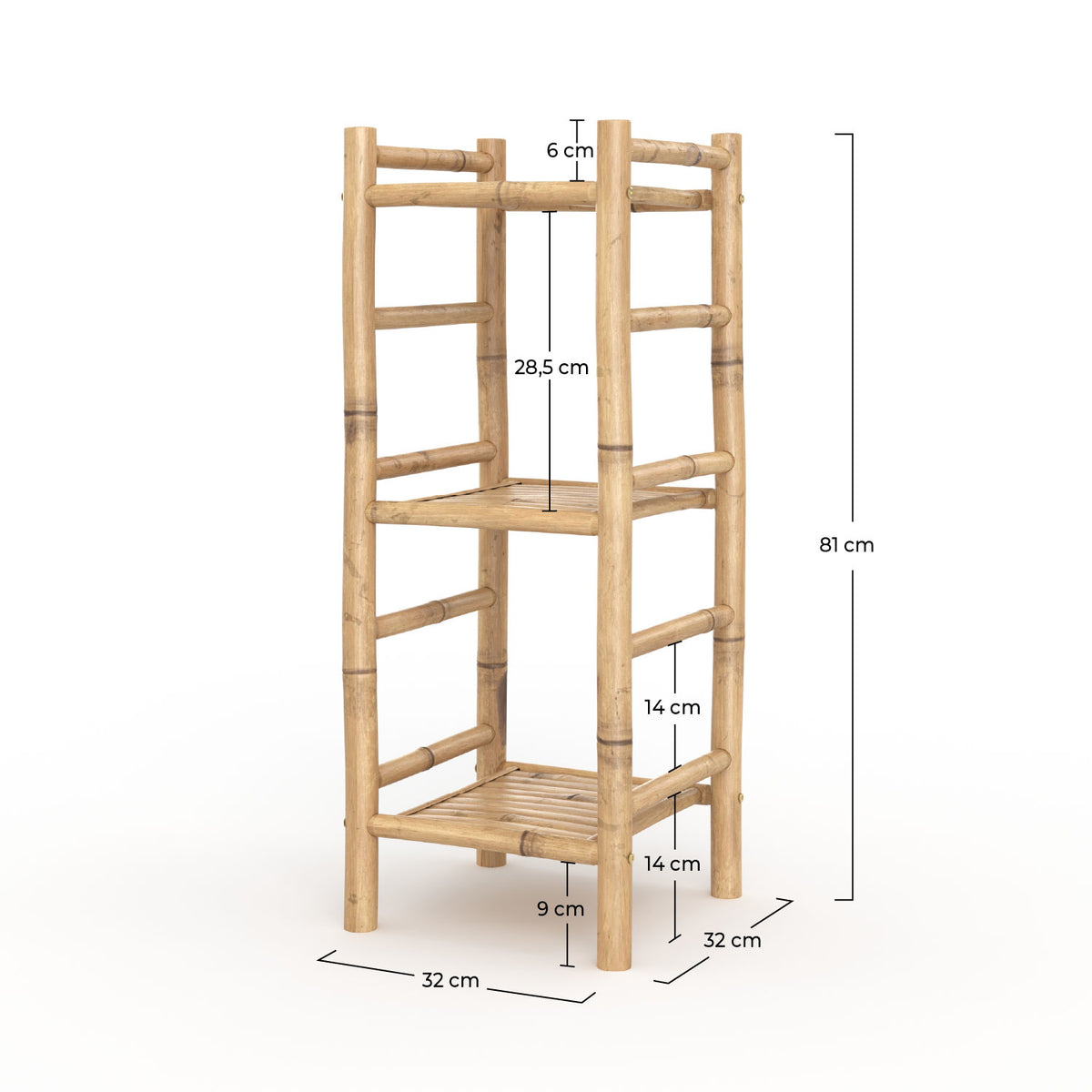 Étagère deco Bami 3 niveaux bambou