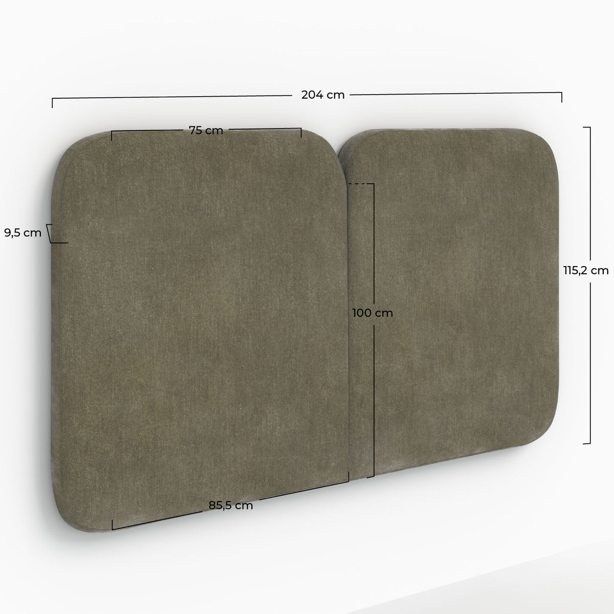 Etna tissu vert olive tête de lit 160cm