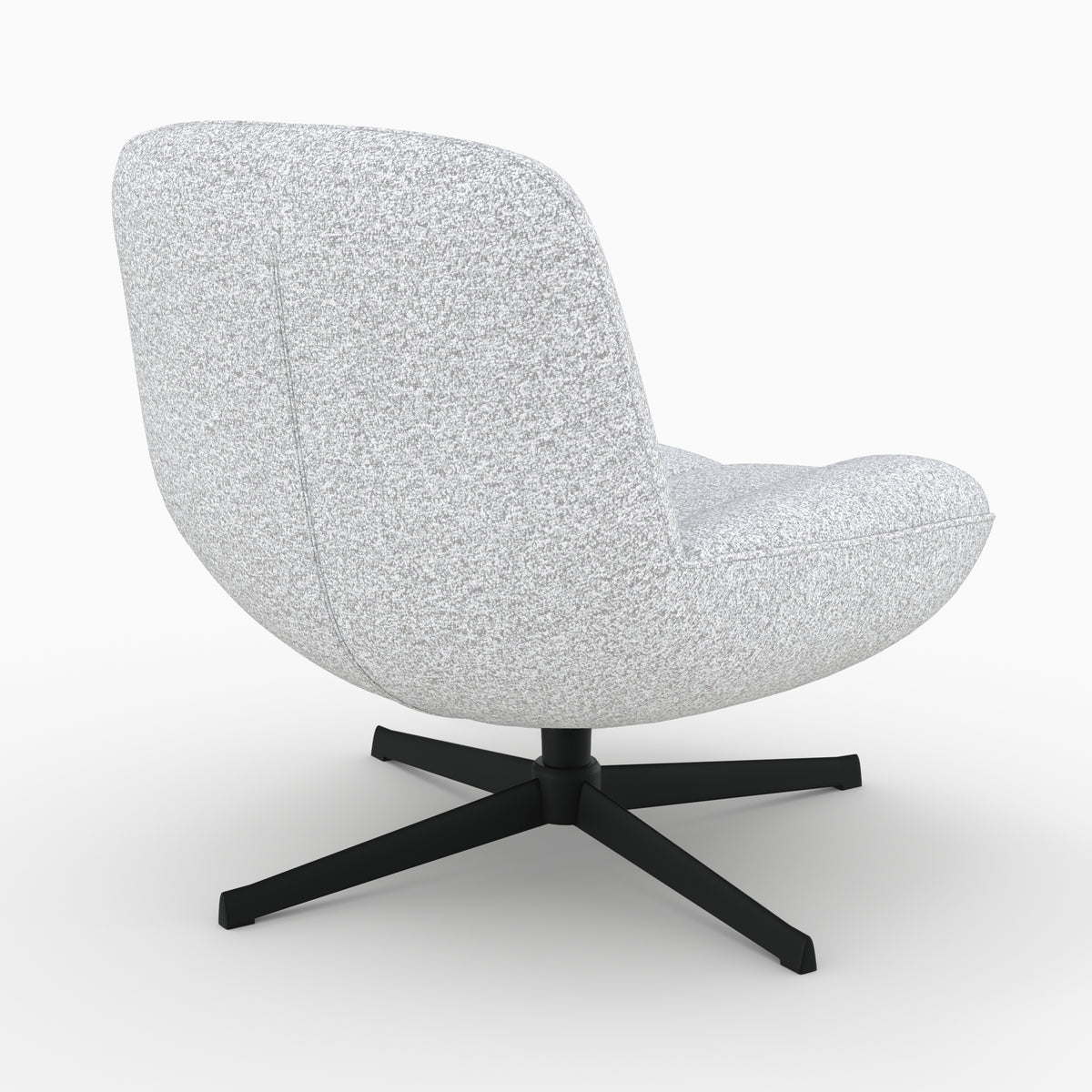 fauteuil elvis en tissu boucle gris chine pivotant