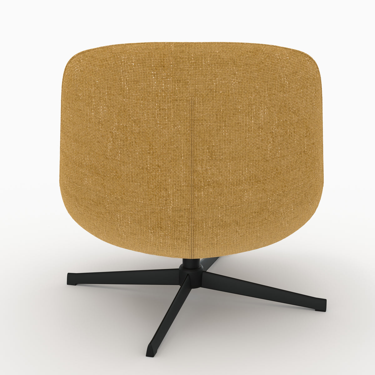 fauteuil elvis en velours jaune moutarde pivotant