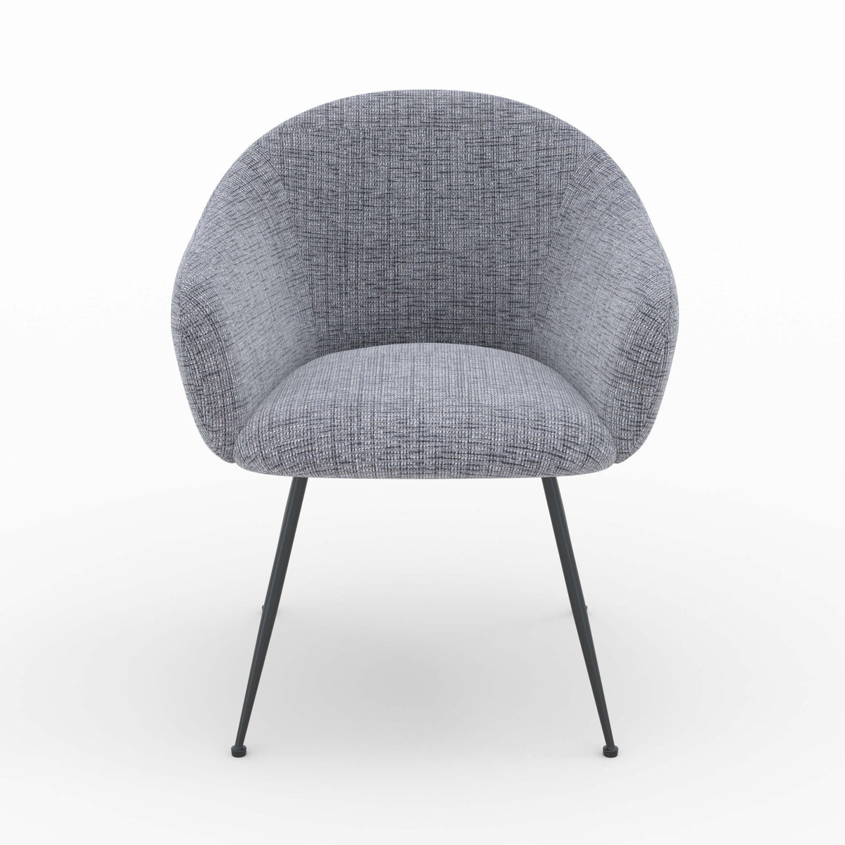 fauteuil en tissu gris chine pieds fins noirs socky accoudoirs