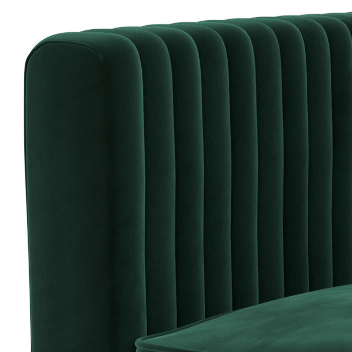 fauteuil en velours avec des pieds dores