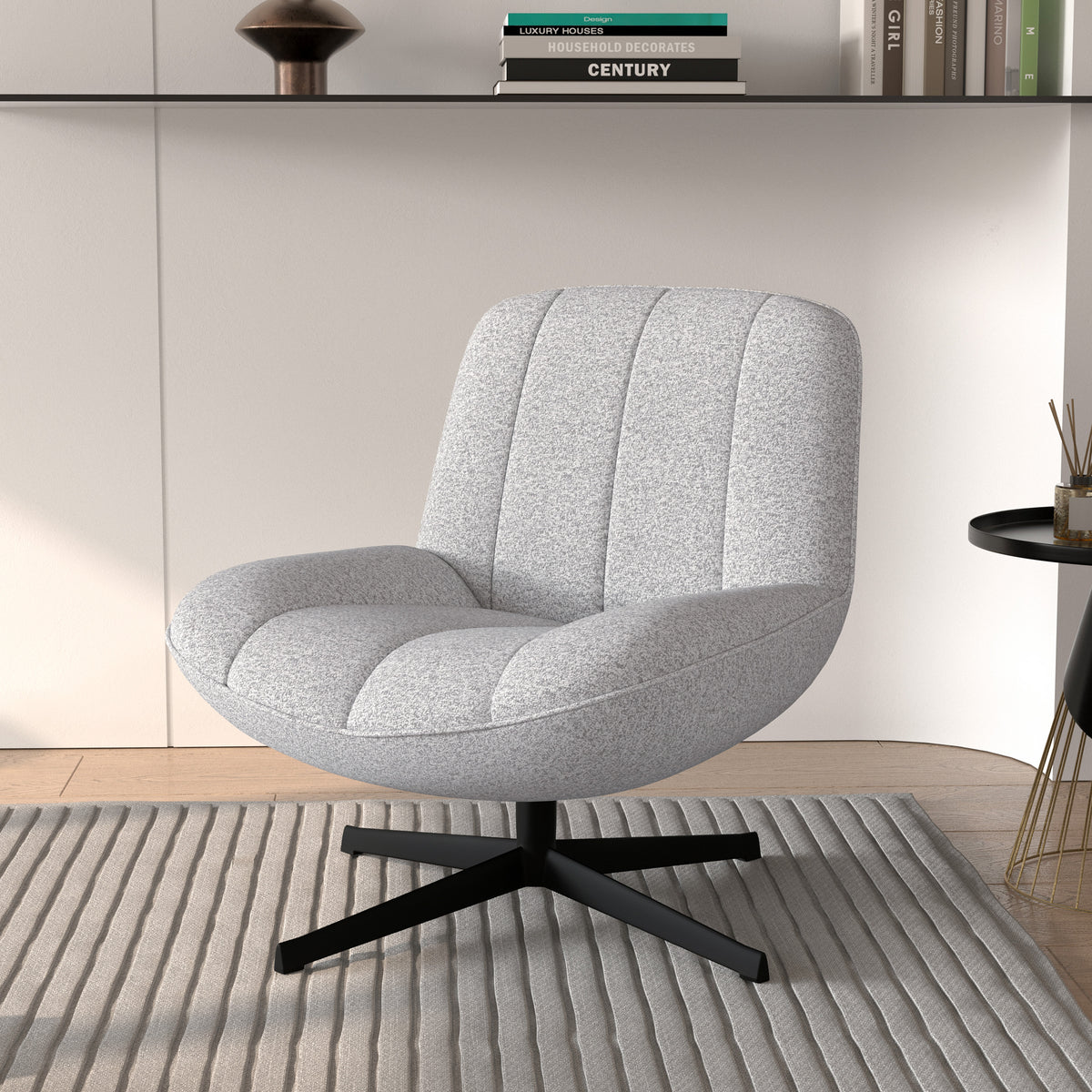 fauteuil gris chine pied noir