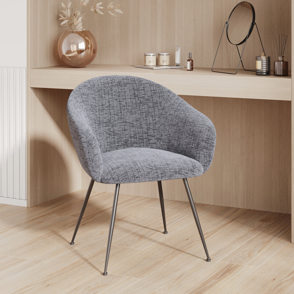 fauteuil gris fonce chine pieds noirs socky