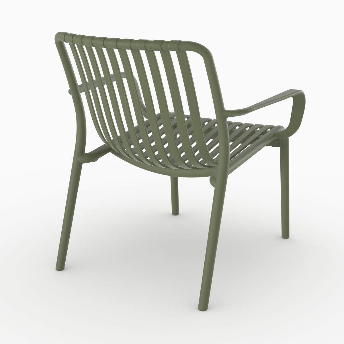 Fauteuil Ivy extérieur vert accoudoirs plastique 2