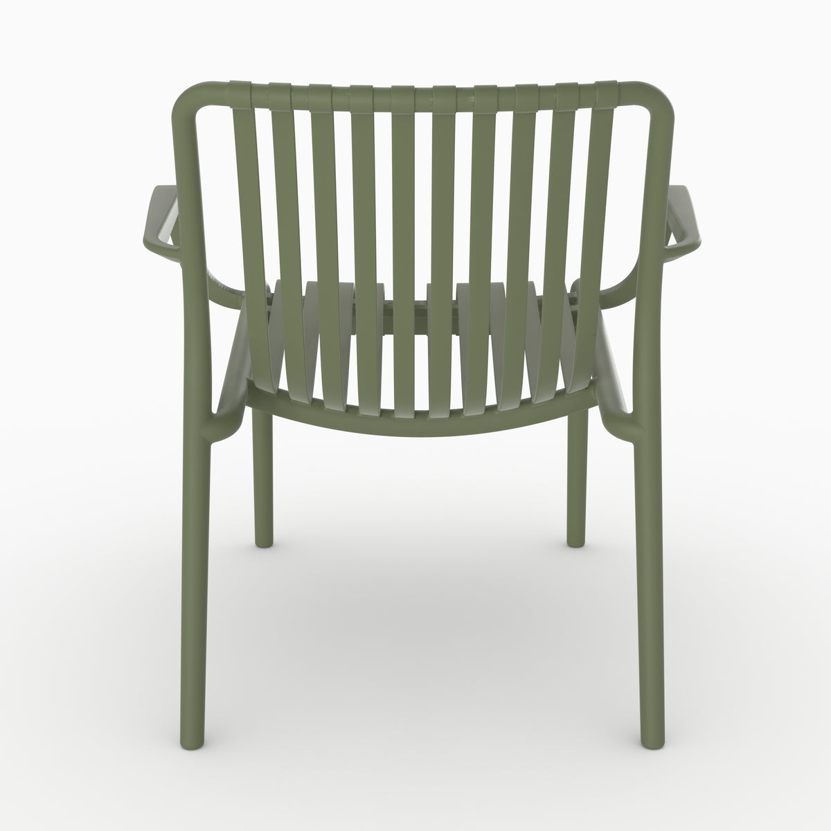 Fauteuil jardin Ivy vert kaki accoudoirs plastique terrasse