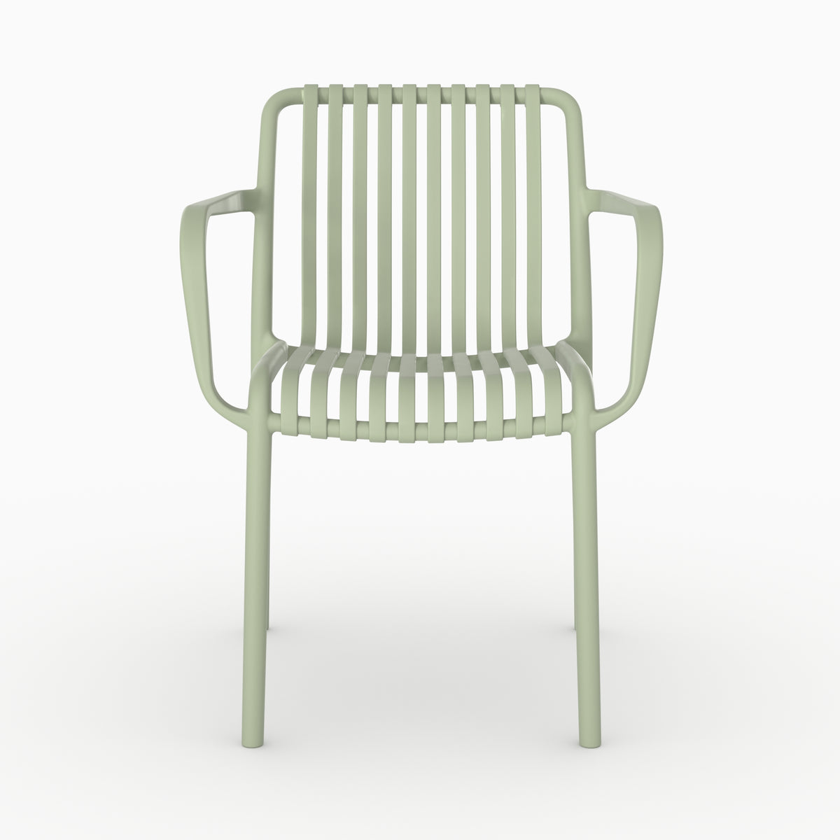 Fauteuil jardin Ivy vert pastel empilable vue face