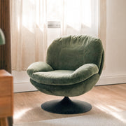 Fauteuil kaki en velours pieds noirs ambiance – Maison Pavane