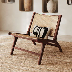 fauteuil vintage moderne boheme teck effet noyer