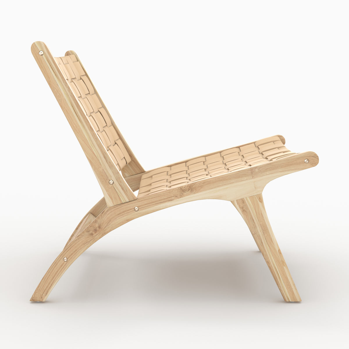 fauteuil kuna bois et cuir beige