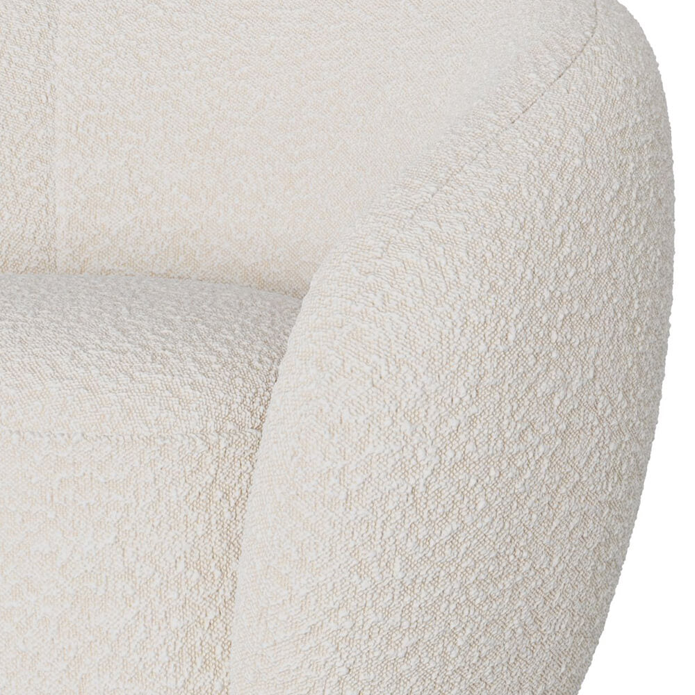 poltrona naya in tessuto bouclé bianco comoda girevole