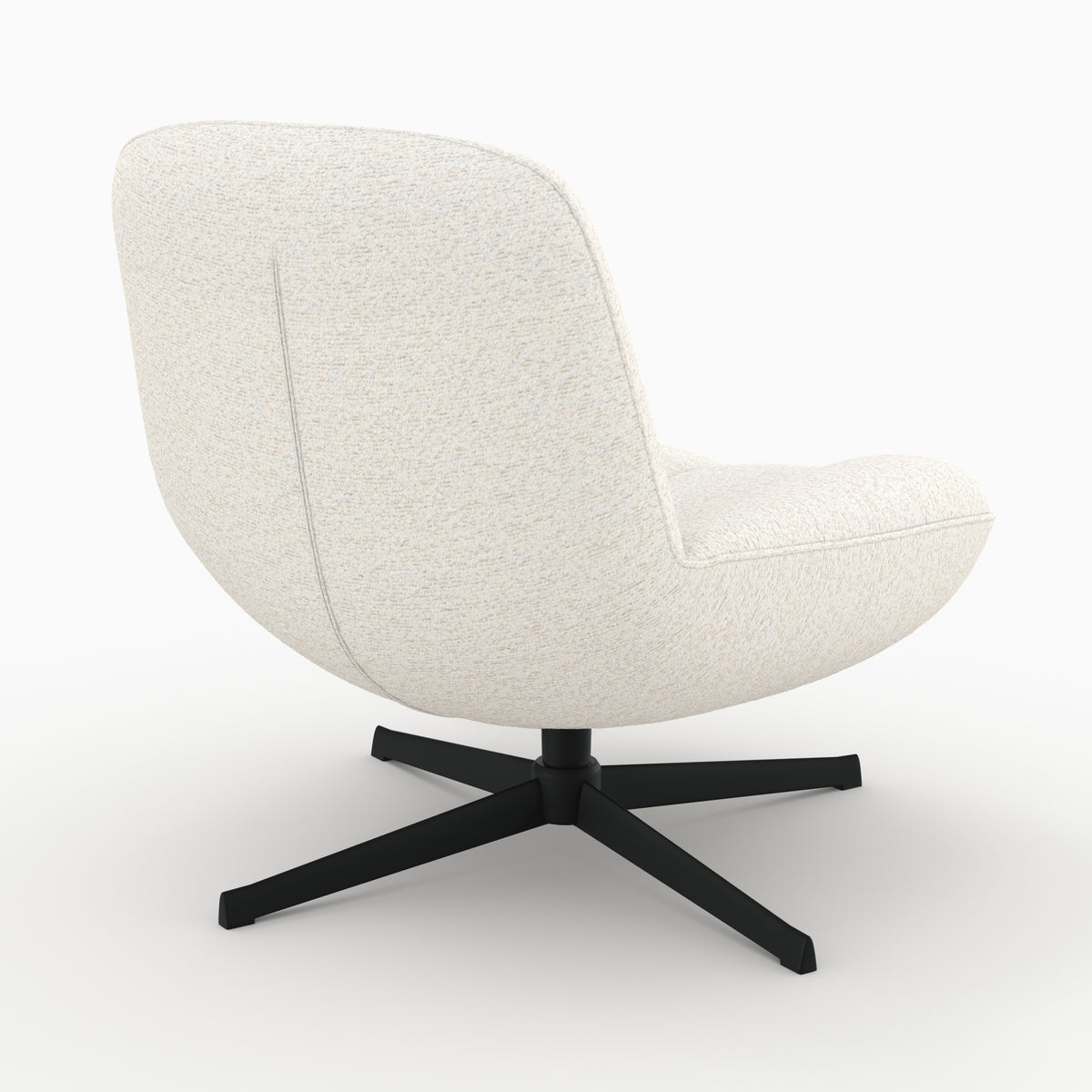 fauteuil pivotant elvis en tissu boucle blanc casse