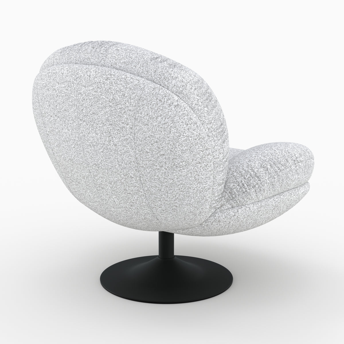 poltrona girevole ricci in tessuto bocule grigio cinese