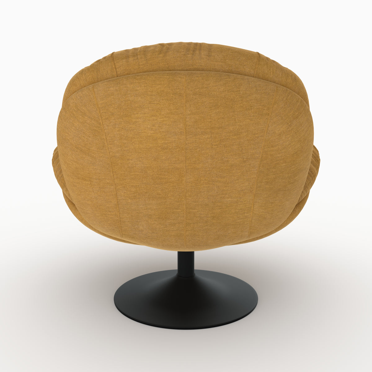 Fauteuil Ricci cocon velours jaune moutarde dos – Maison Pavane