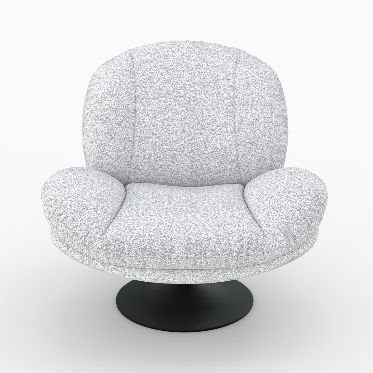 poltrona ricci girevole in tessuto bouclé grigio cinese