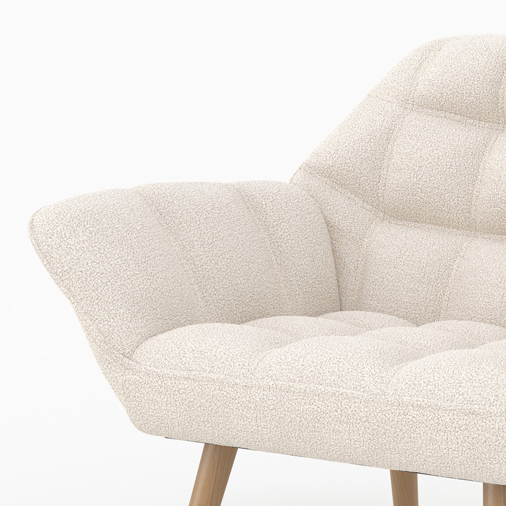 fauteuil tissu blanc boucle simba rdv deco_1