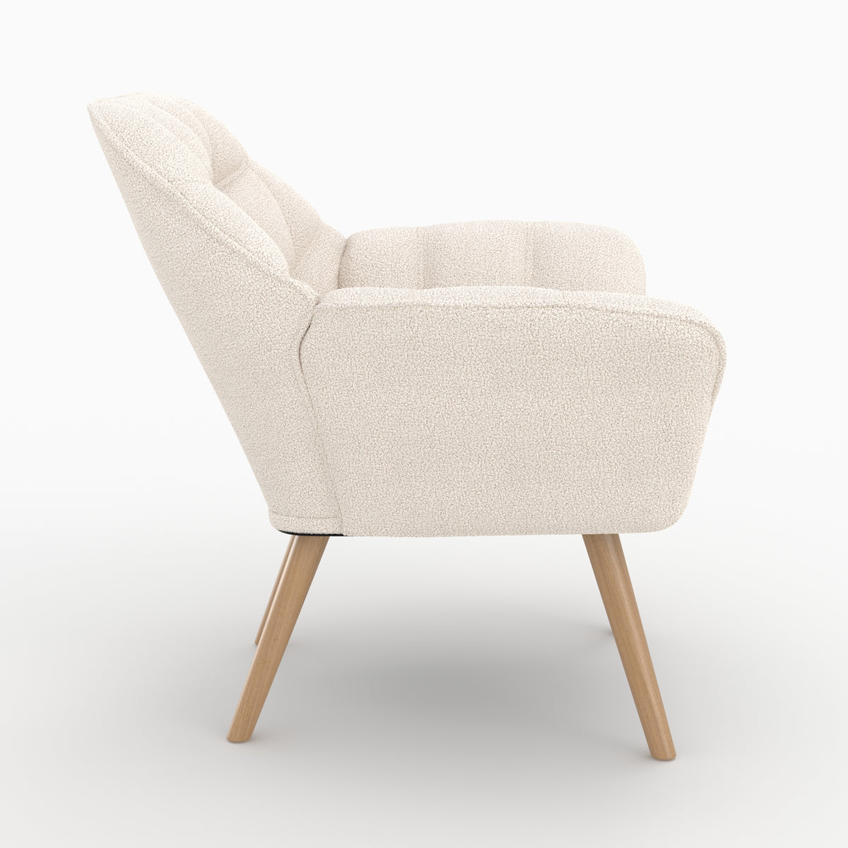 fauteuil tissu blanc boucle simba