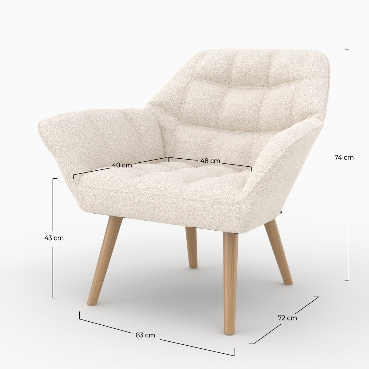 fauteuil tissu blanc