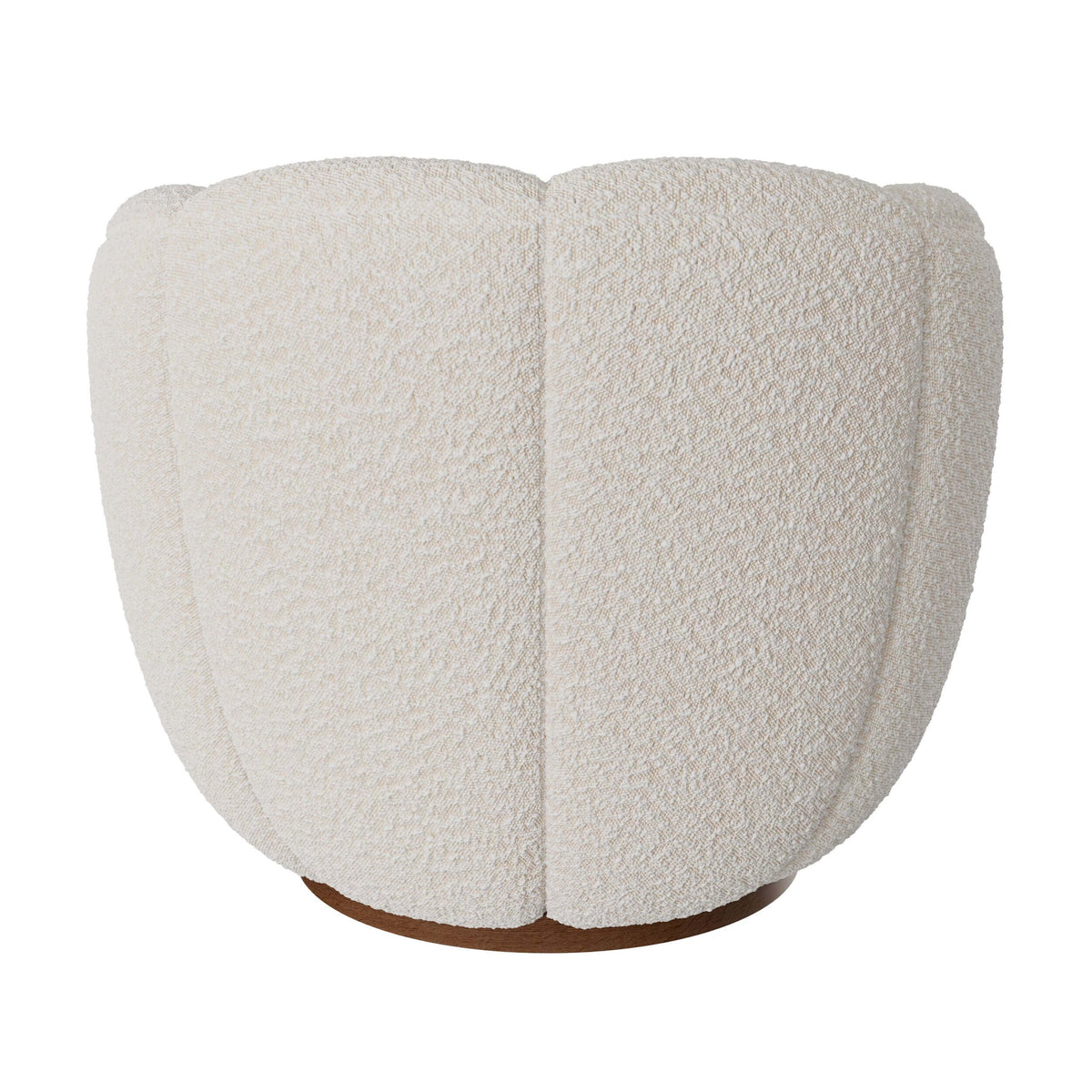 poltrona in tessuto bouclé bianco girevole yse
