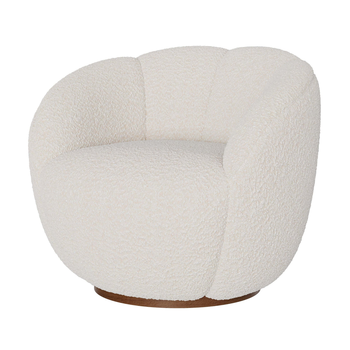 fauteuil yse pivotant tissu boucle blanc