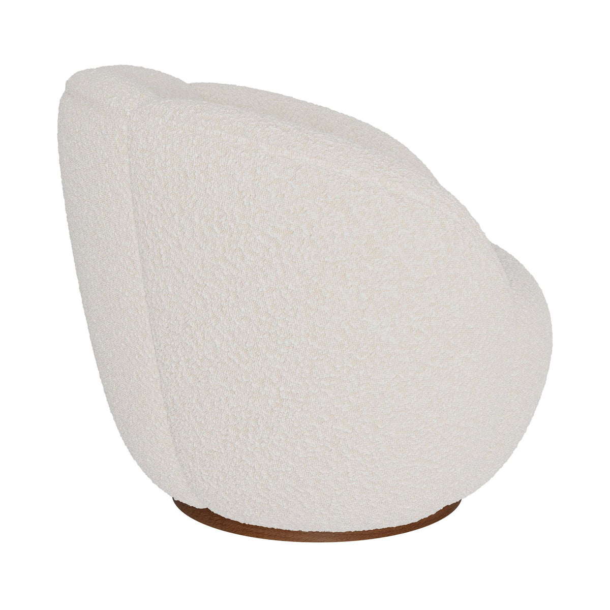 poltrona yse in tessuto bouclé bianco girevole