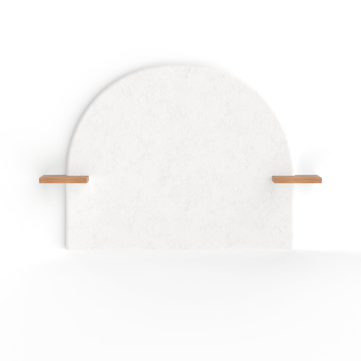 Fira tête lit plâtre blanc ivoire bois acacia niche grecque vue face