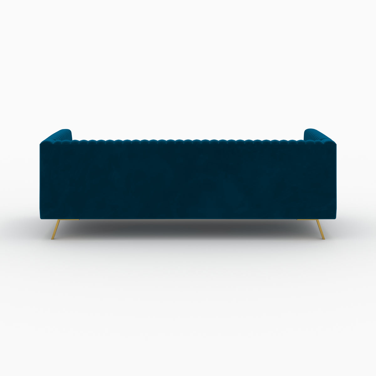 gatsby canape en velours bleu et pieds dores 5 personnes