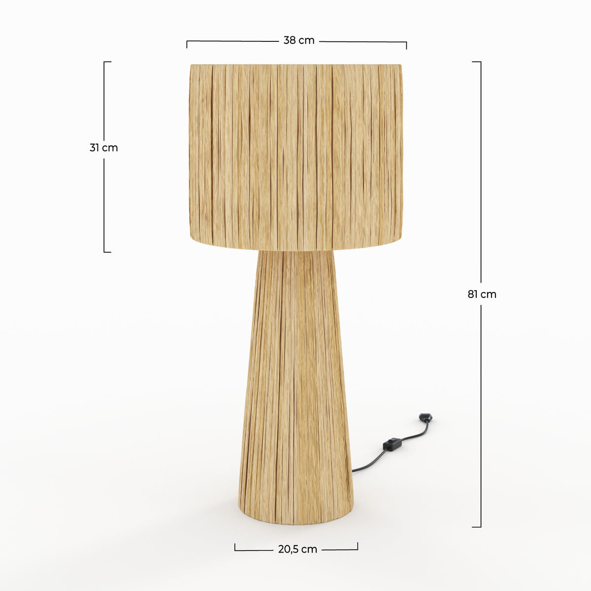 grande lampe decorative solea naturelle feuille palmier