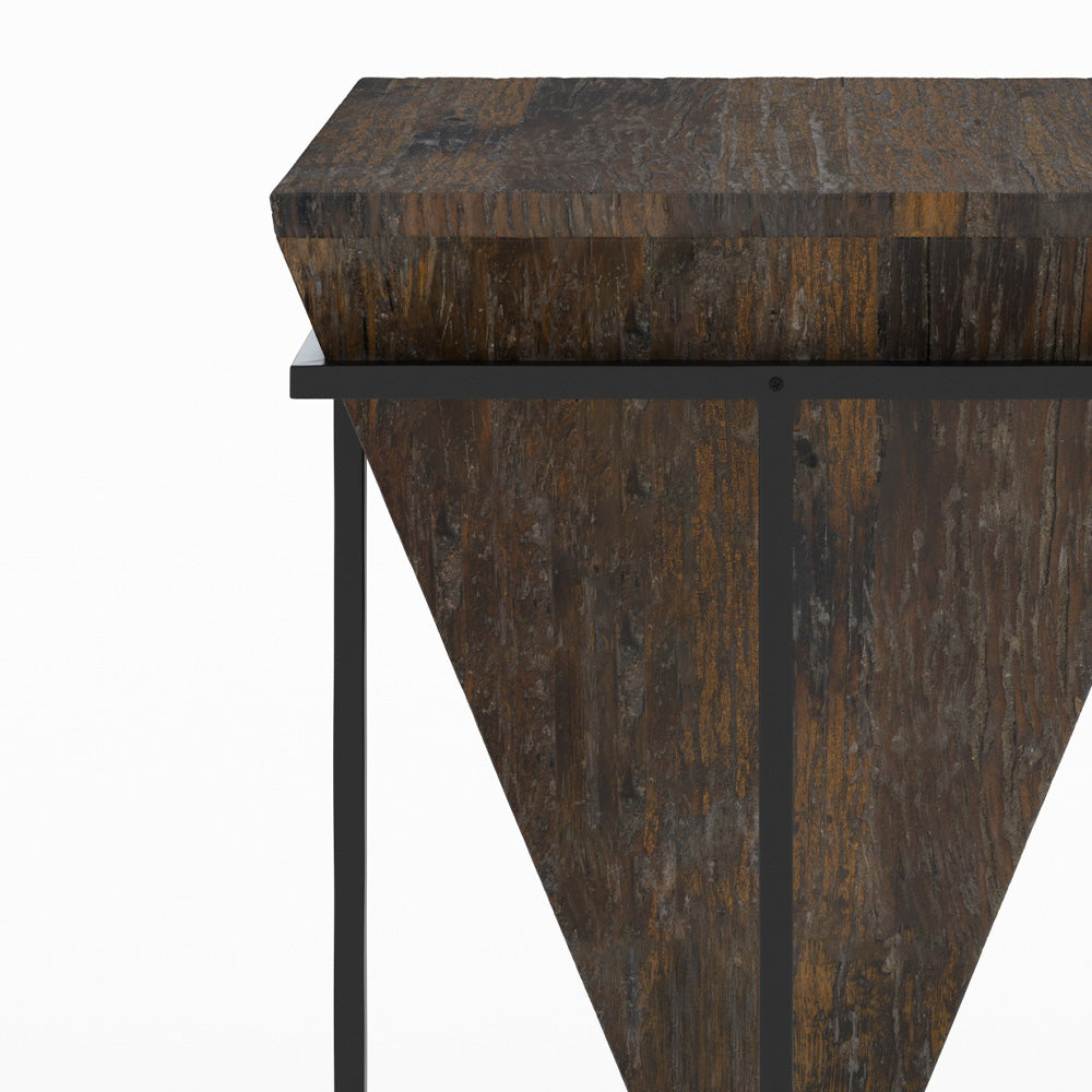 grande table d appoint kara bois fonce et metal