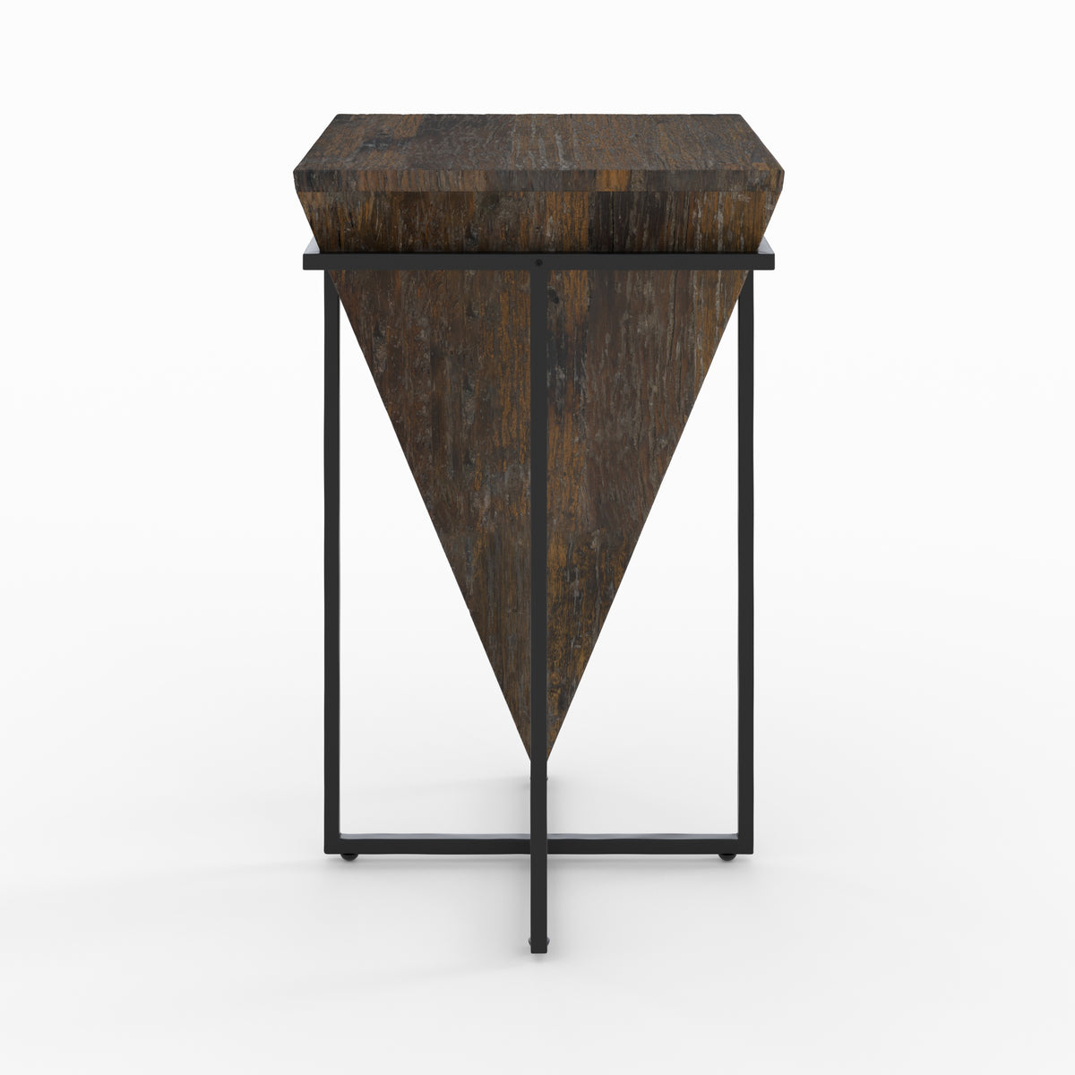 grande table d appoint kara en bois fonce et metal