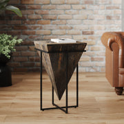 grande table d appoint marron fonce socle noir