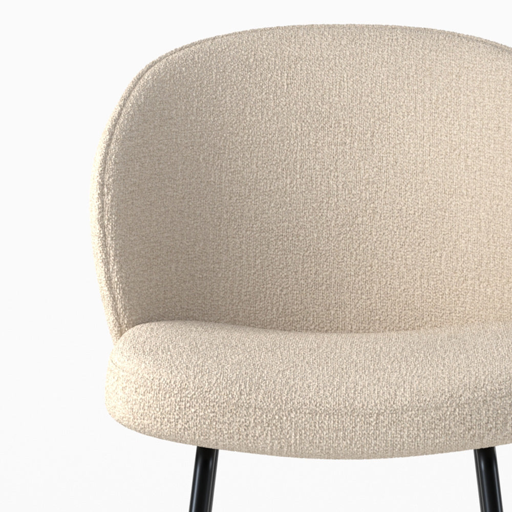 groom chaise de bar en tissu boucle beige 66 cm