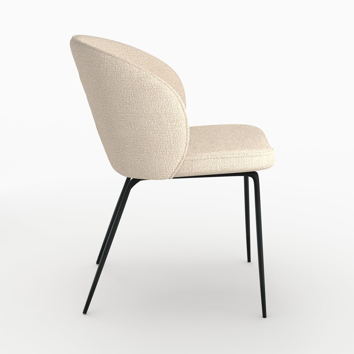 groom chaise en tissu boucle beige pieds noirs
