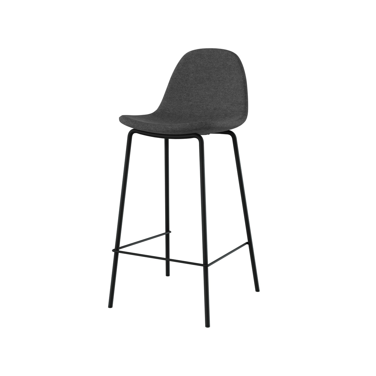 henrik chaise pour ilot central en tissu gris fonce chine 65 cm lot de 2