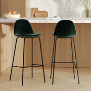 henrik chaises de bar en velours vert fonce 75