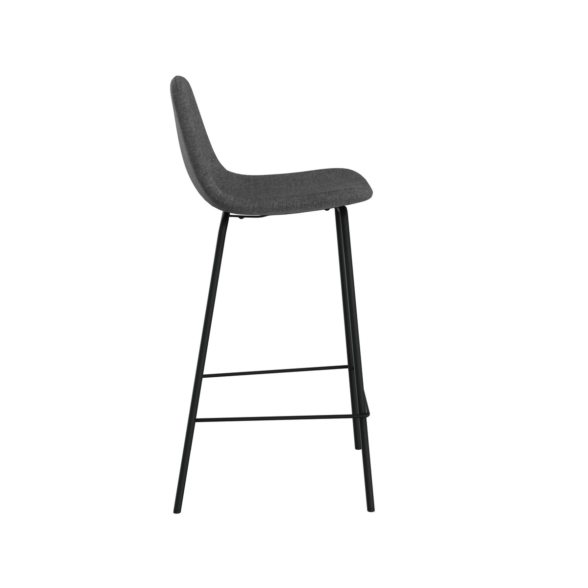 henrik lot de 2 chaises pour ilot central en tissu gris fonce chine 65 cm
