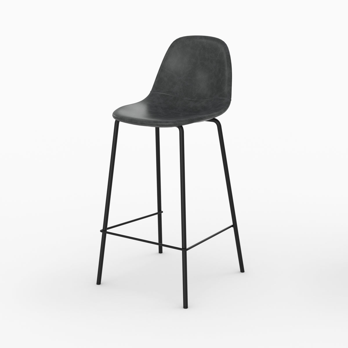 henrik pack 4 chaises pour ilot central marron et gris noir
